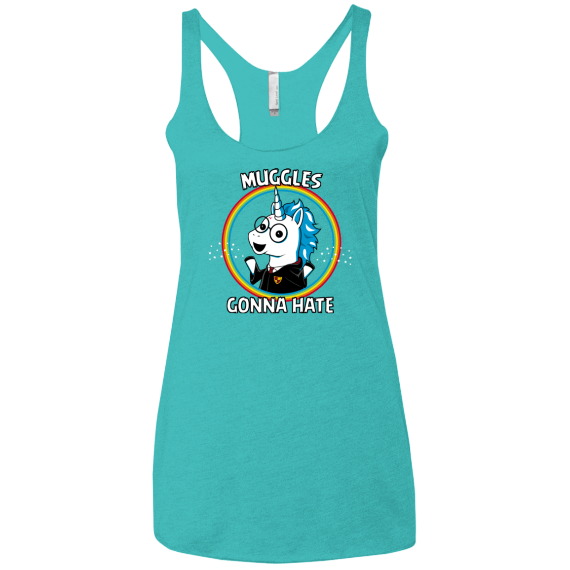 T-Shirts Tahiti Blue / X-Small Muggles Gonna Hate Women's Triblend Racerback Tank