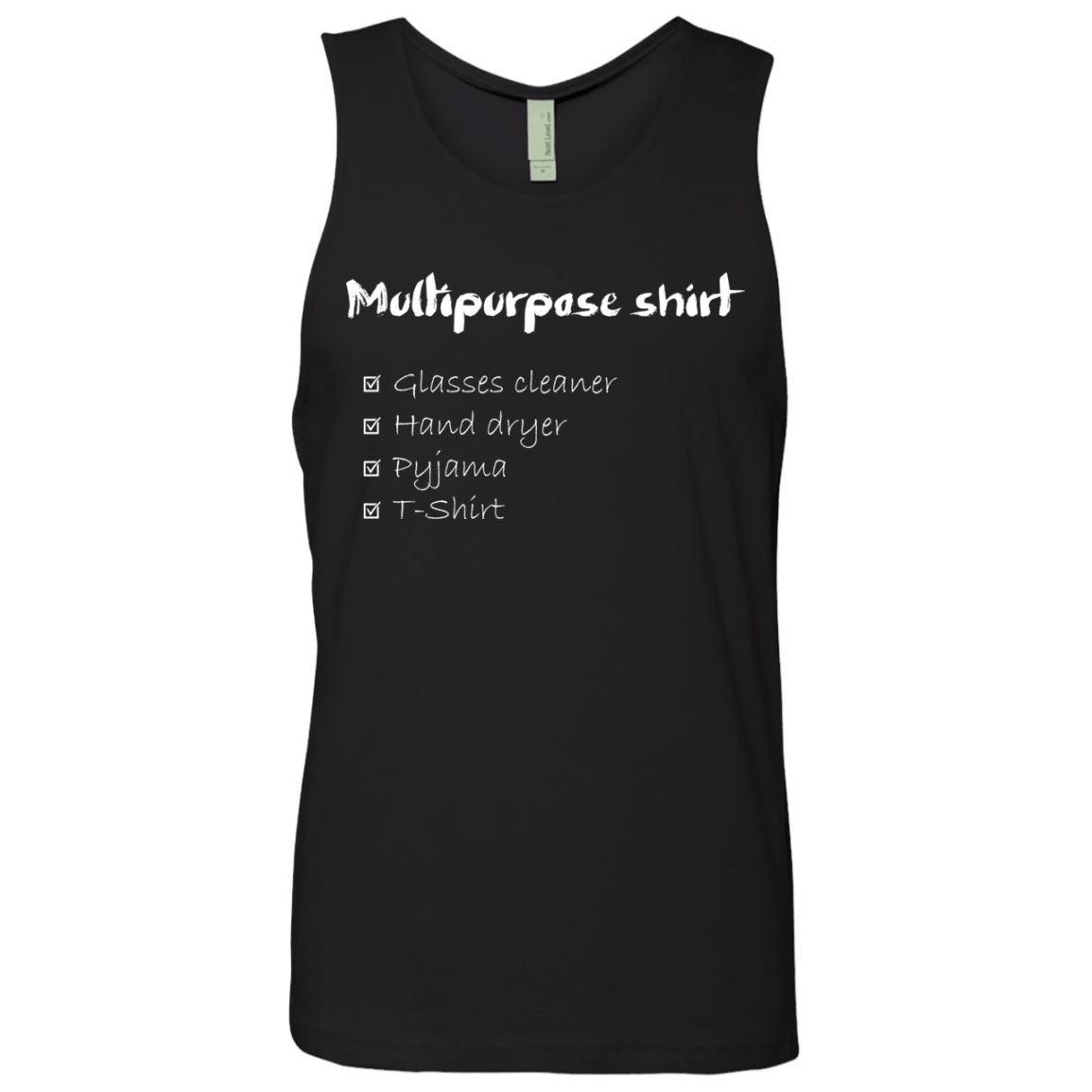 T-Shirts Black / Small Multipurpose Shirt White ink Men's Premium Tank Top