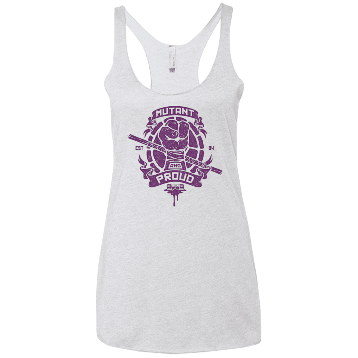 T-Shirts Heather White / X-Small Mutant and Proud Donny Women's Triblend Racerback Tank