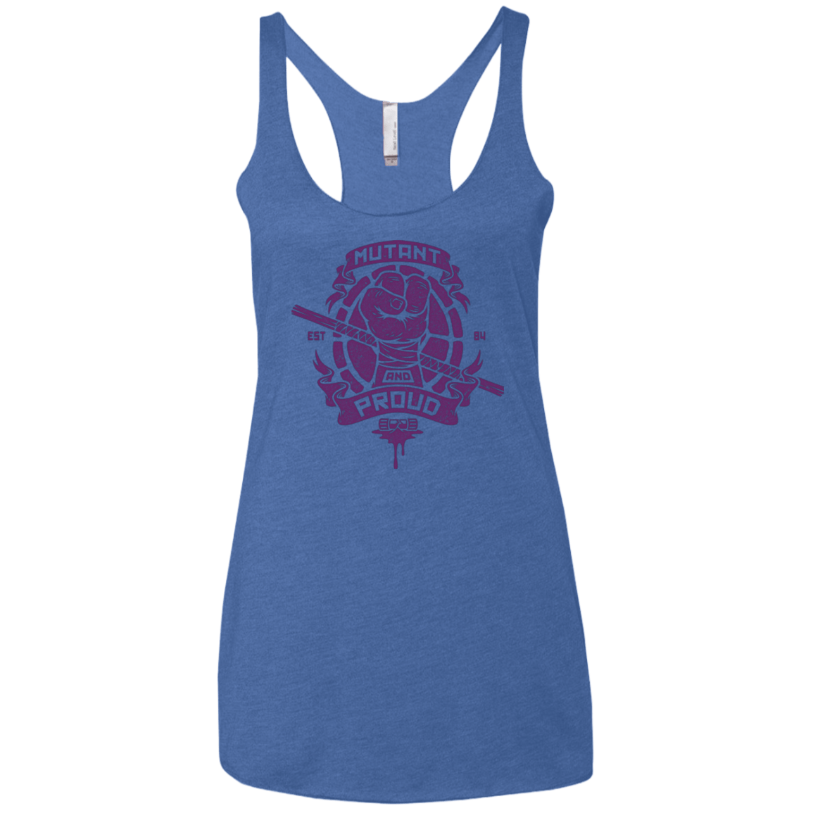 T-Shirts Vintage Royal / X-Small Mutant and Proud Donny Women's Triblend Racerback Tank