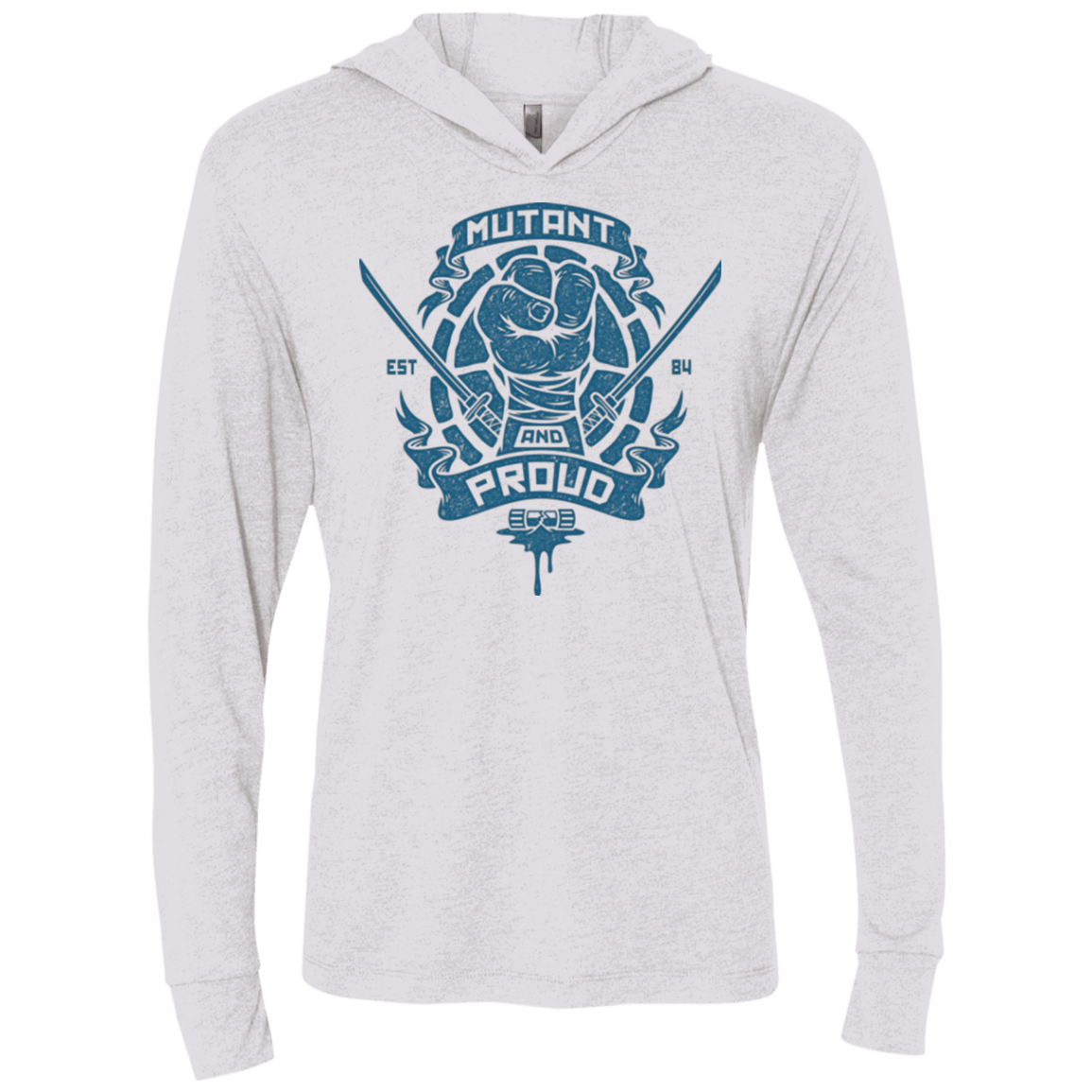 T-Shirts Heather White / X-Small Mutant and Proud Leo Triblend Long Sleeve Hoodie Tee