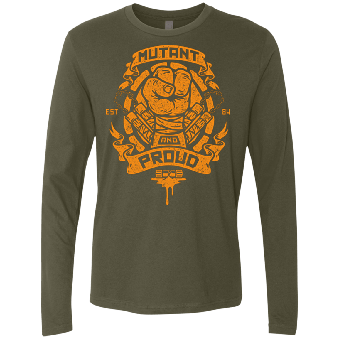 T-Shirts Military Green / Small Mutant and Proud Mikey Men's Premium Long Sleeve