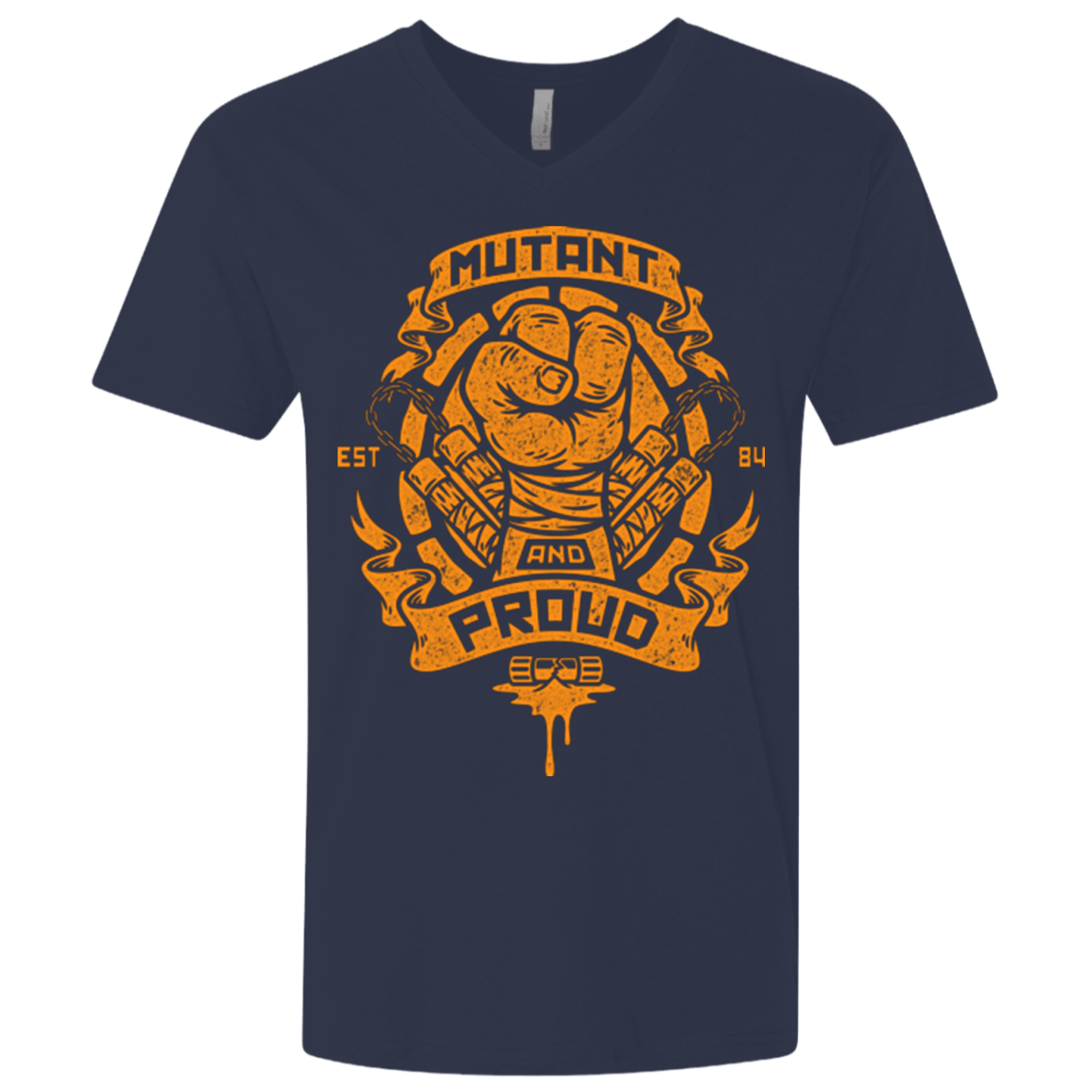 T-Shirts Midnight Navy / X-Small Mutant and Proud Mikey Men's Premium V-Neck