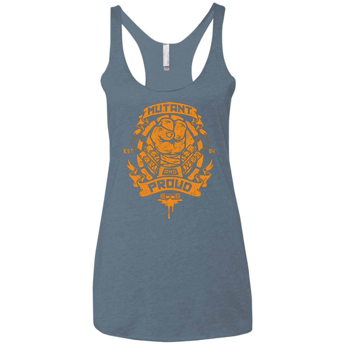 T-Shirts Indigo / X-Small Mutant and Proud Mikey Women's Triblend Racerback Tank