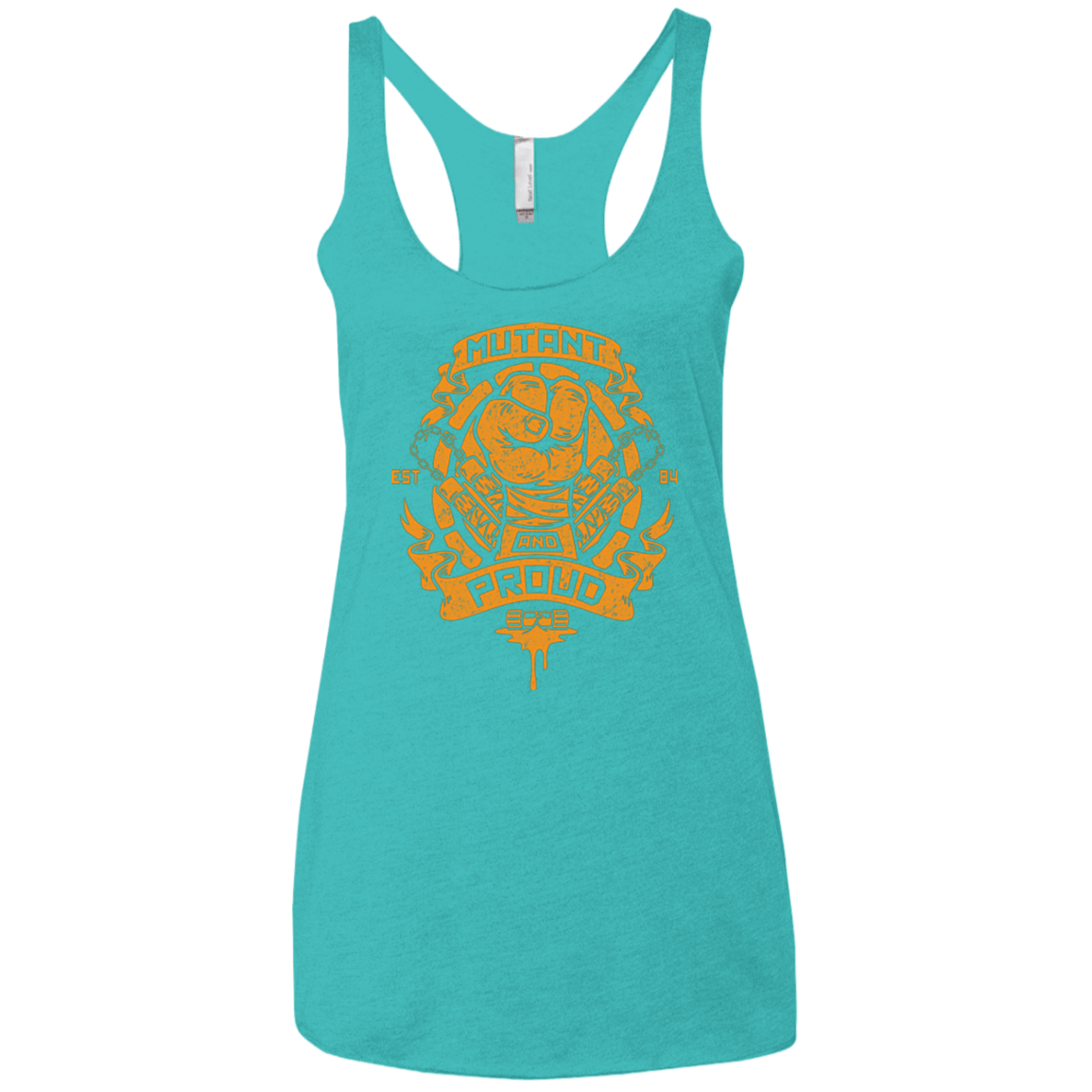 T-Shirts Tahiti Blue / X-Small Mutant and Proud Mikey Women's Triblend Racerback Tank