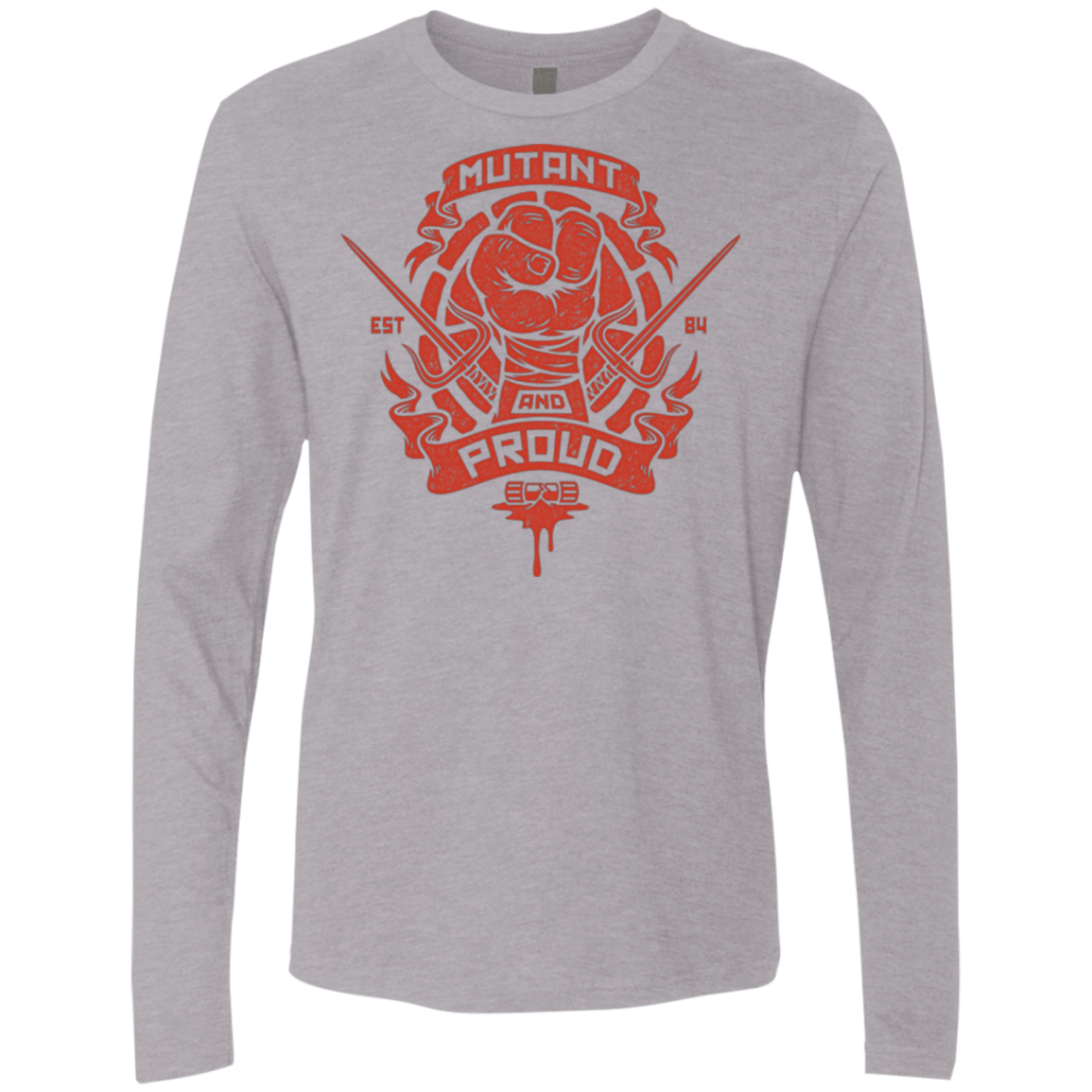 T-Shirts Heather Grey / Small Mutant and Proud Raph Men's Premium Long Sleeve