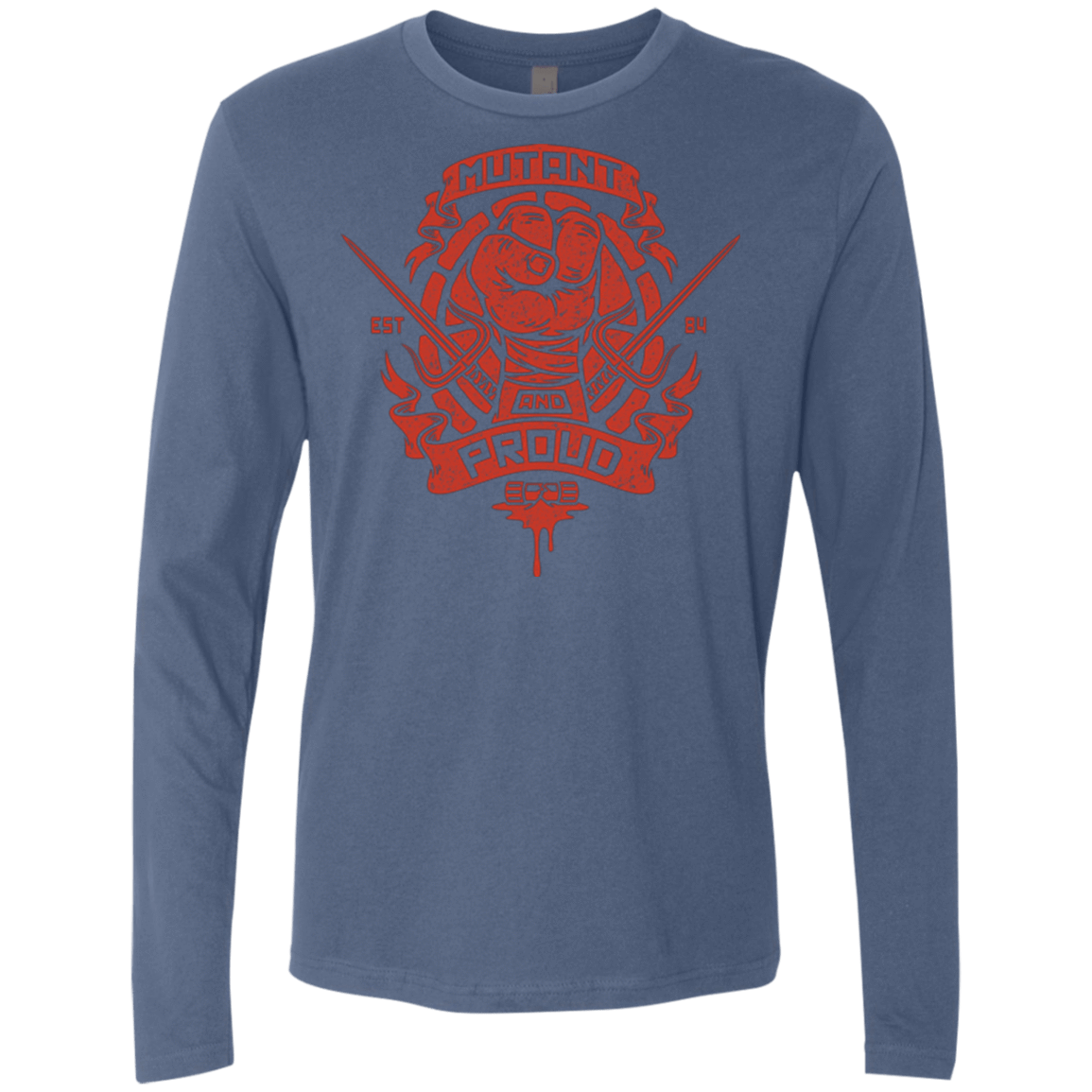 T-Shirts Indigo / Small Mutant and Proud Raph Men's Premium Long Sleeve