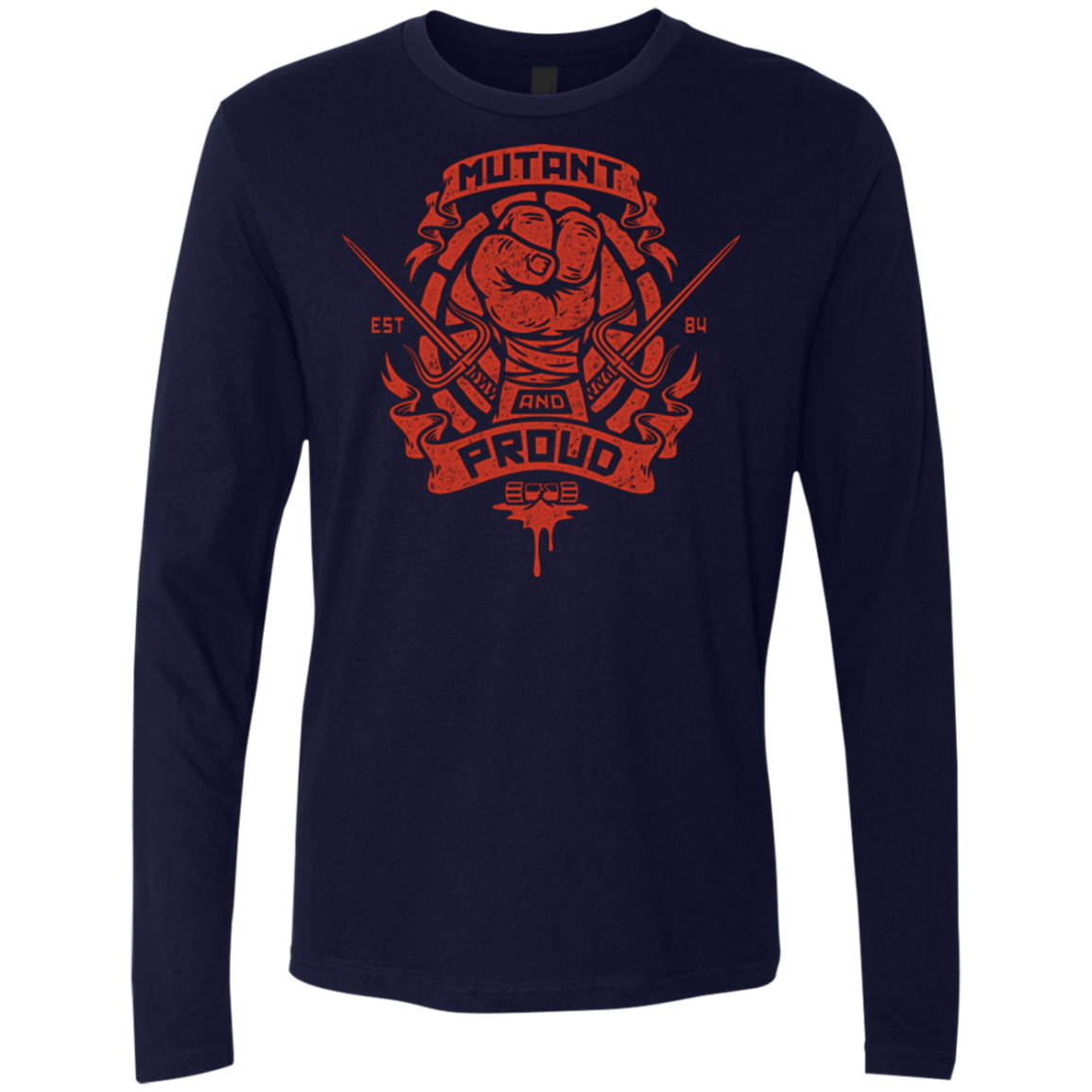 T-Shirts Midnight Navy / Small Mutant and Proud Raph Men's Premium Long Sleeve