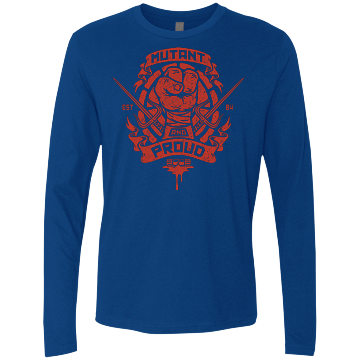 T-Shirts Royal / Small Mutant and Proud Raph Men's Premium Long Sleeve
