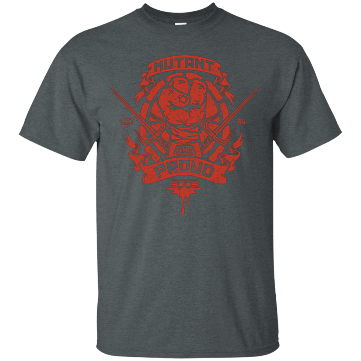 T-Shirts Dark Heather / Small Mutant and Proud Raph T-Shirt