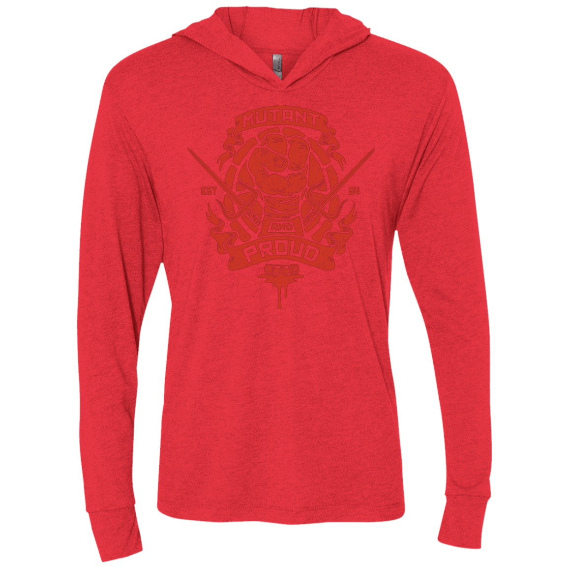 T-Shirts Vintage Red / X-Small Mutant and Proud Raph Triblend Long Sleeve Hoodie Tee