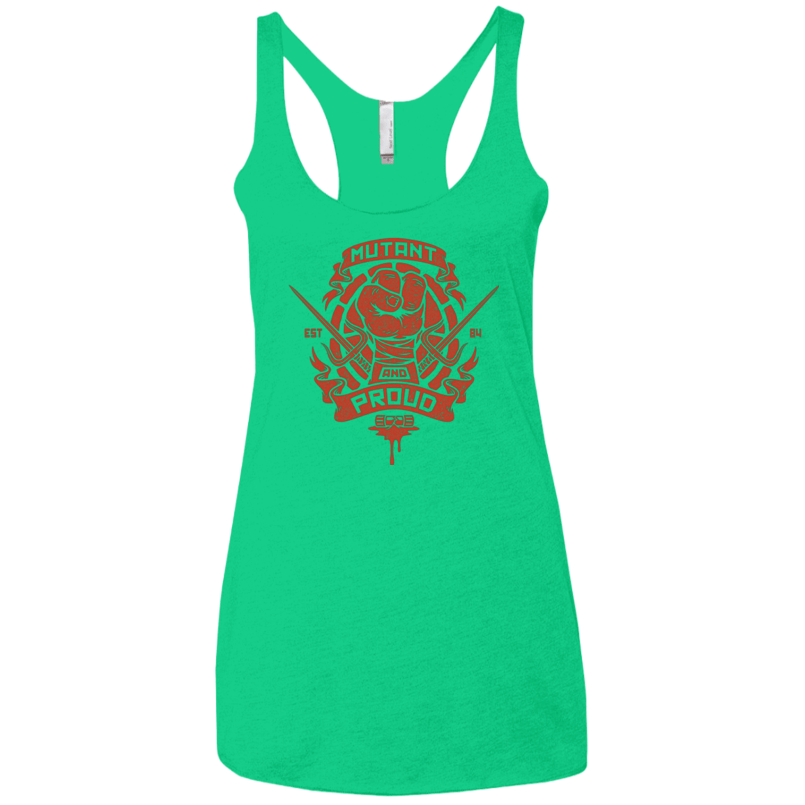 T-Shirts Envy / X-Small Mutant and Proud Raph Women's Triblend Racerback Tank