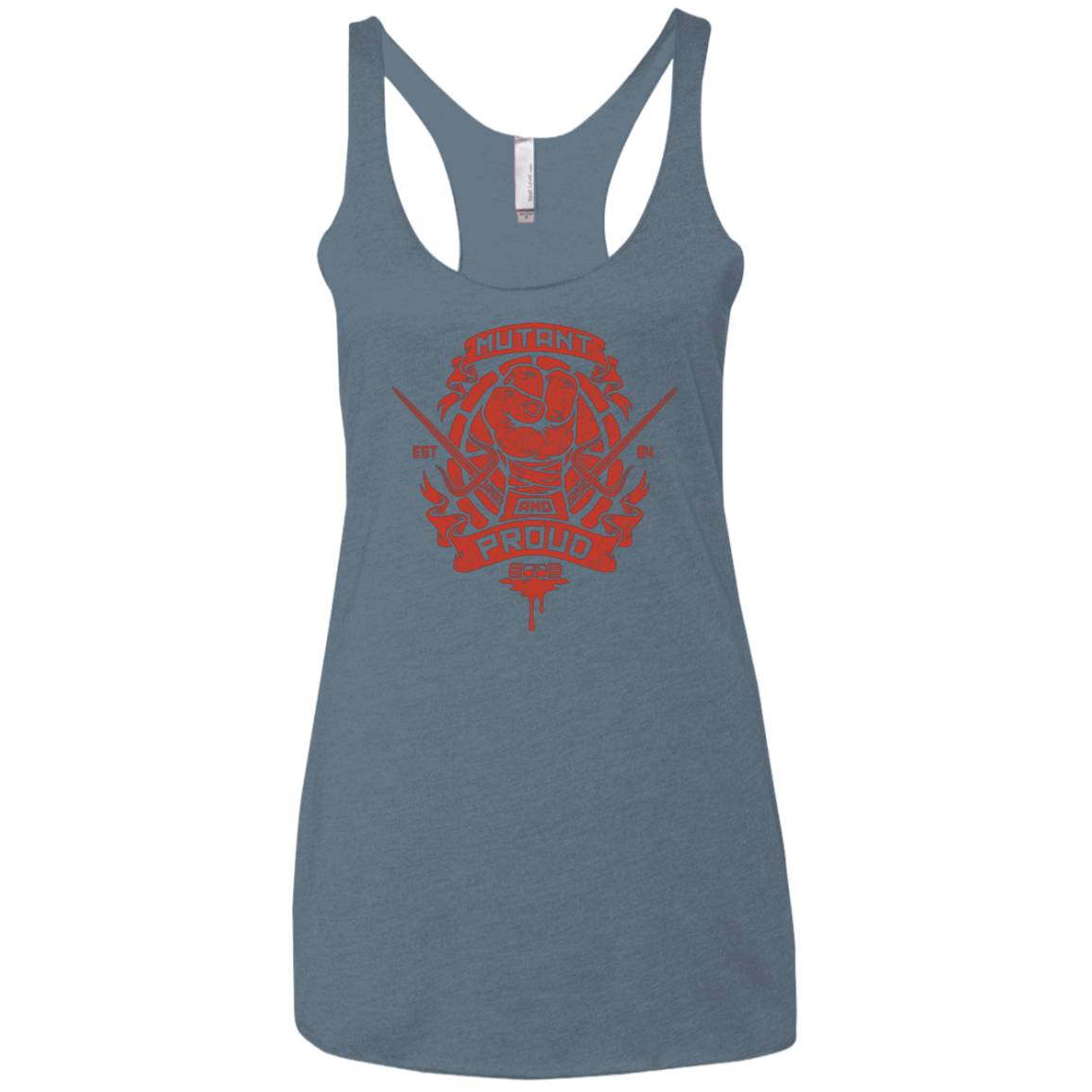 T-Shirts Indigo / X-Small Mutant and Proud Raph Women's Triblend Racerback Tank