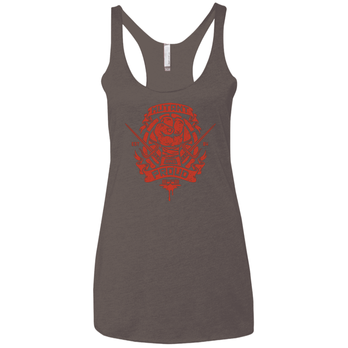 T-Shirts Macchiato / X-Small Mutant and Proud Raph Women's Triblend Racerback Tank
