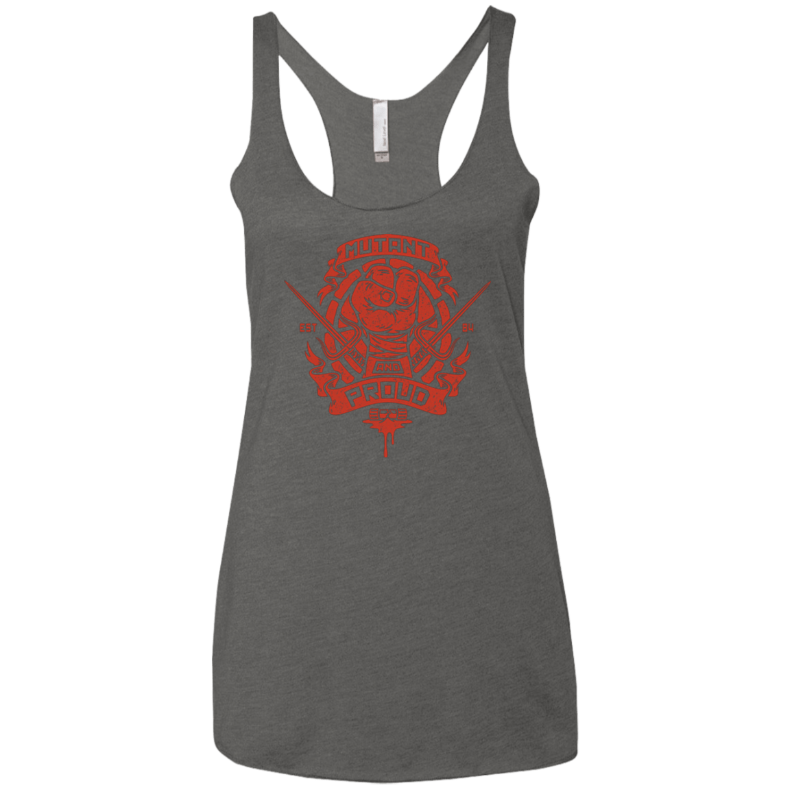 T-Shirts Premium Heather / X-Small Mutant and Proud Raph Women's Triblend Racerback Tank