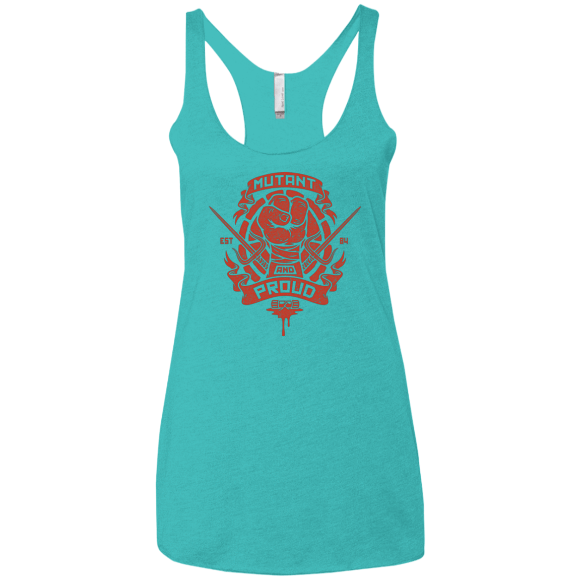T-Shirts Tahiti Blue / X-Small Mutant and Proud Raph Women's Triblend Racerback Tank