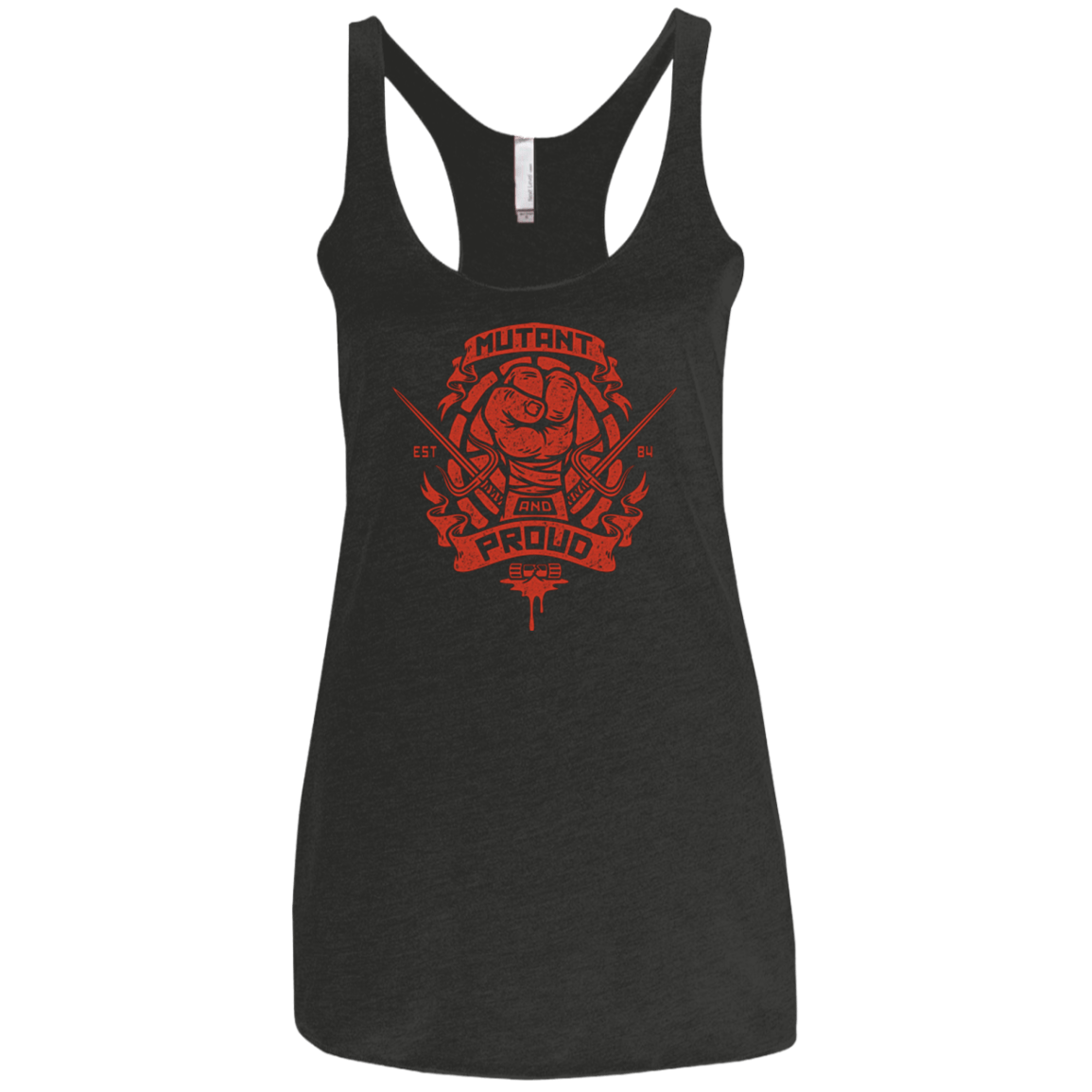 T-Shirts Vintage Black / X-Small Mutant and Proud Raph Women's Triblend Racerback Tank
