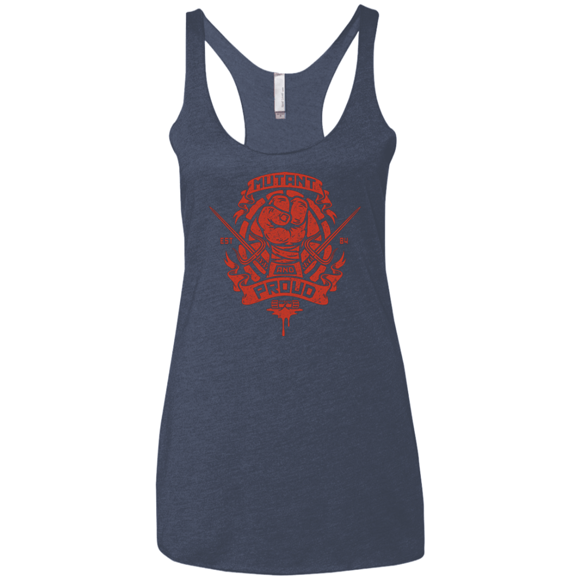 T-Shirts Vintage Navy / X-Small Mutant and Proud Raph Women's Triblend Racerback Tank