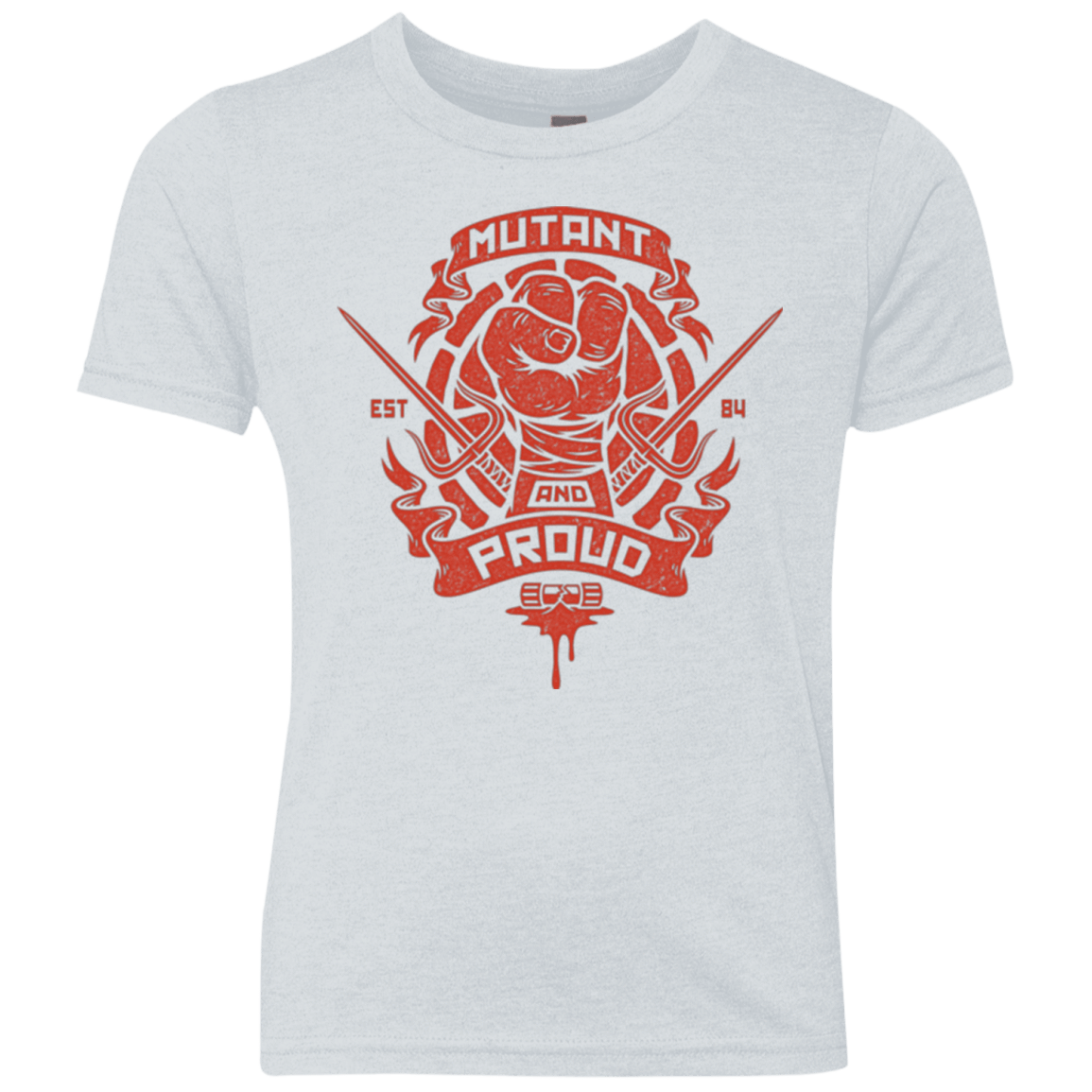 T-Shirts Heather White / YXS Mutant and Proud Raph Youth Triblend T-Shirt