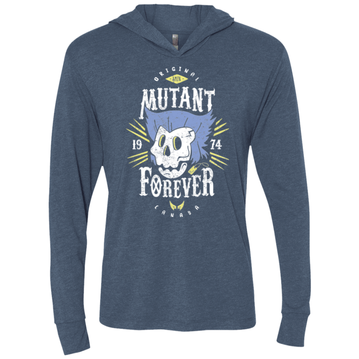 T-Shirts Indigo / X-Small Mutant Forever Triblend Long Sleeve Hoodie Tee