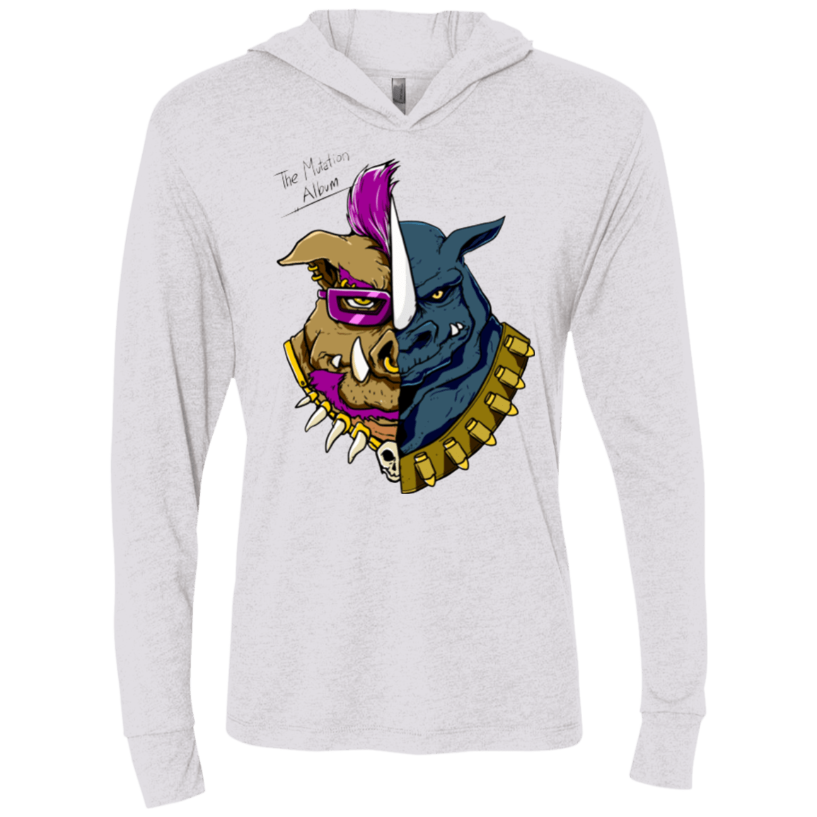 T-Shirts Heather White / X-Small Mutation Album Triblend Long Sleeve Hoodie Tee