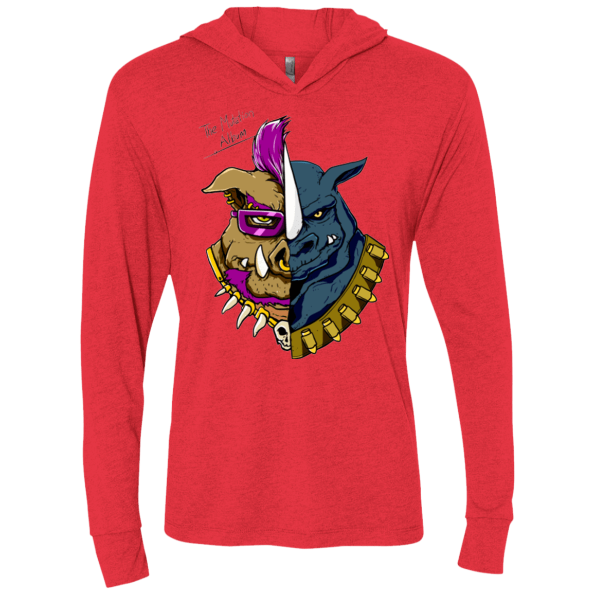 T-Shirts Vintage Red / X-Small Mutation Album Triblend Long Sleeve Hoodie Tee