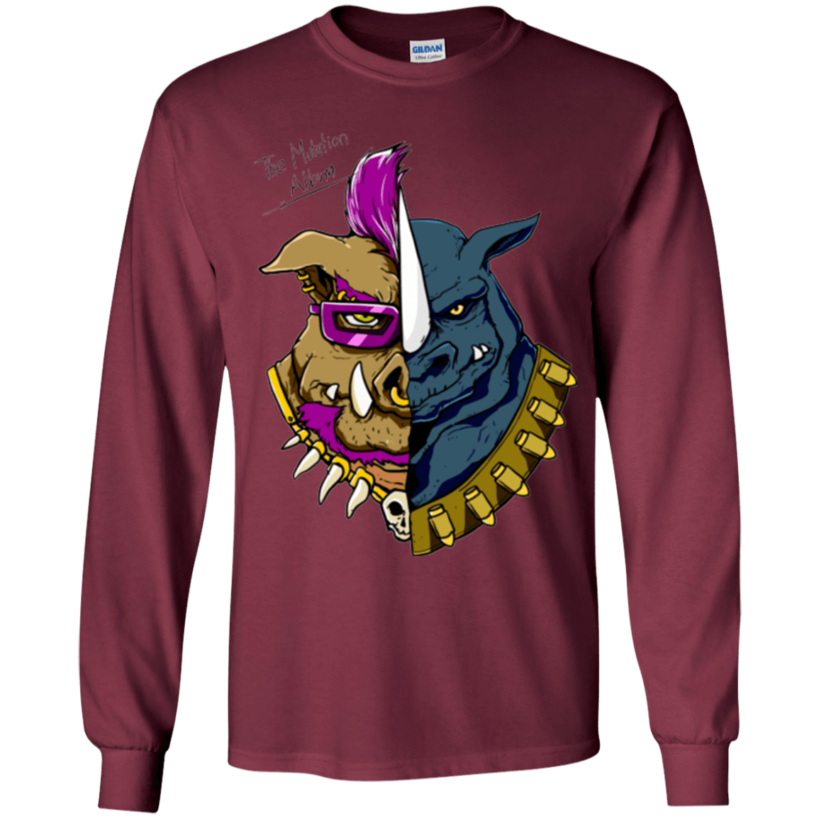 T-Shirts Maroon / YS Mutation album Youth Long Sleeve T-Shirt