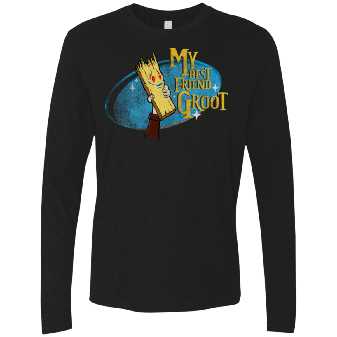 T-Shirts Black / Small My Best Friend Groot Men's Premium Long Sleeve