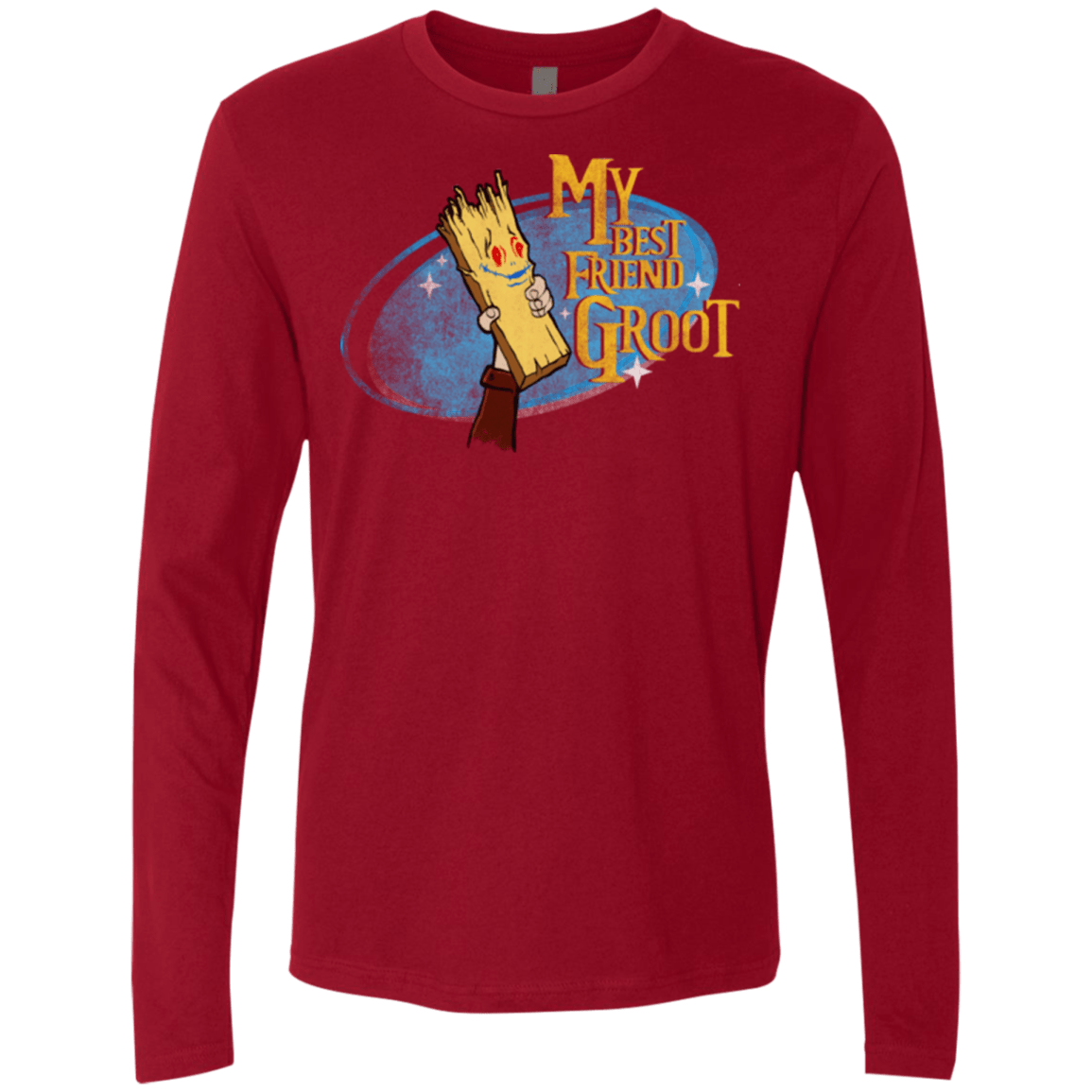 T-Shirts Cardinal / Small My Best Friend Groot Men's Premium Long Sleeve