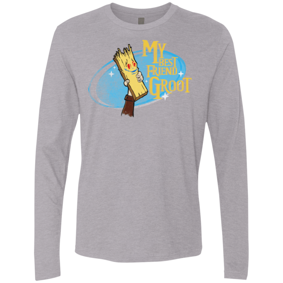 T-Shirts Heather Grey / Small My Best Friend Groot Men's Premium Long Sleeve