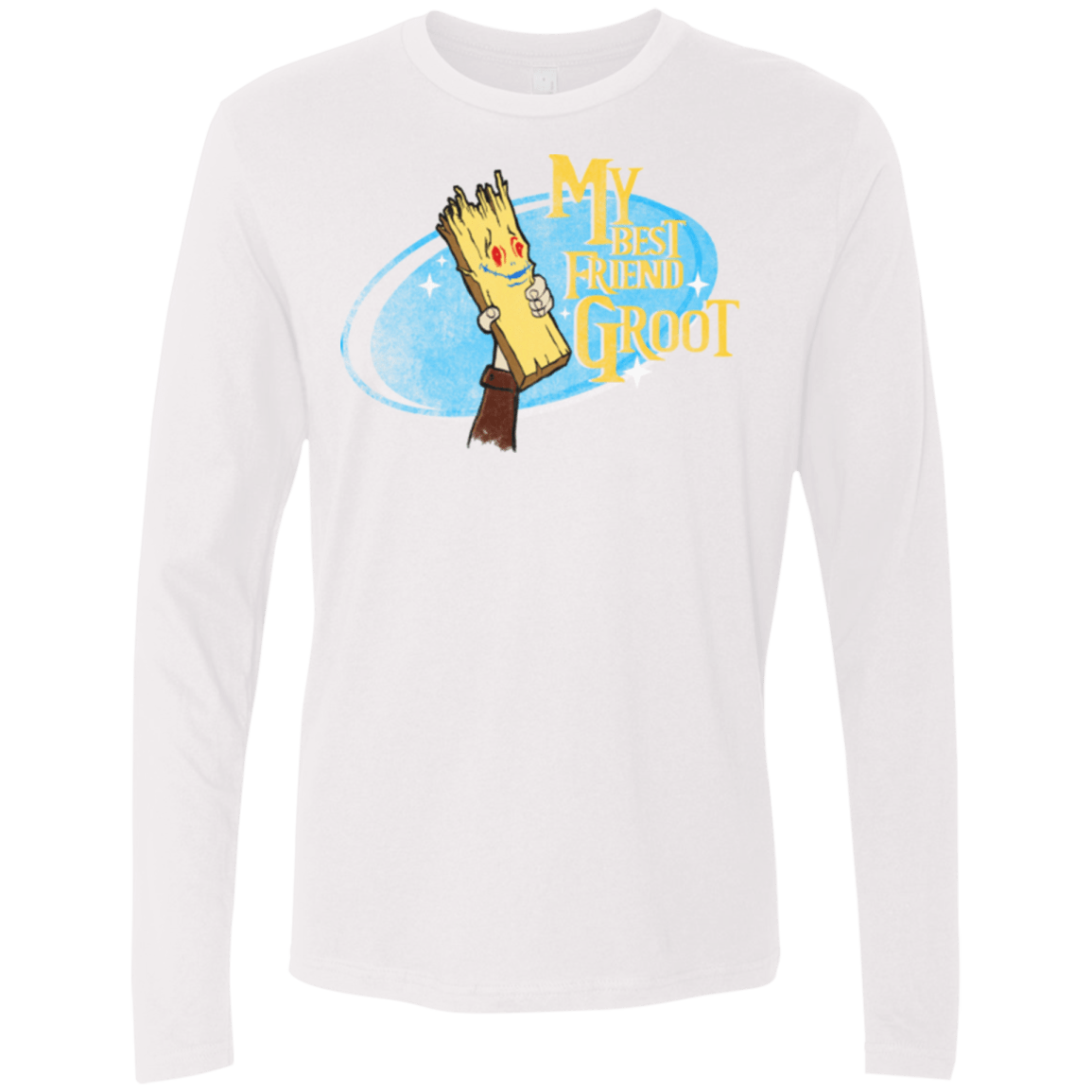 T-Shirts White / Small My Best Friend Groot Men's Premium Long Sleeve
