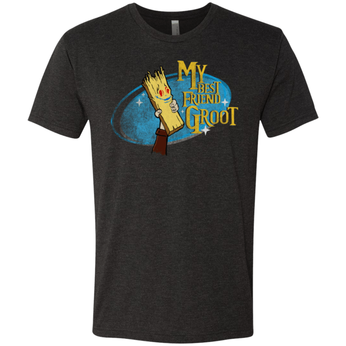 T-Shirts Vintage Black / Small My Best Friend Groot Men's Triblend T-Shirt