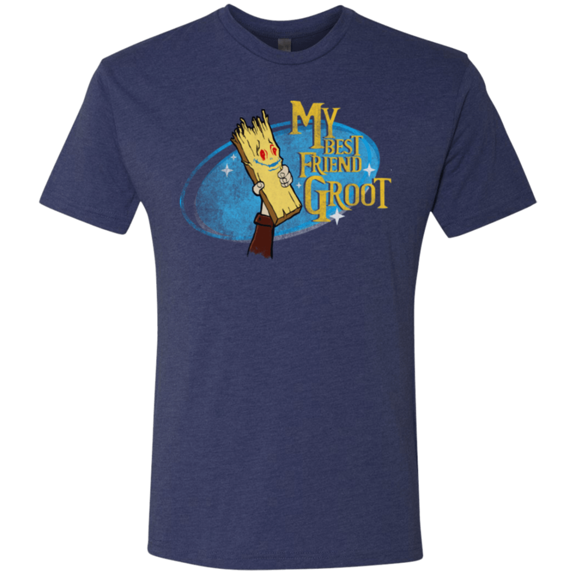 T-Shirts Vintage Navy / Small My Best Friend Groot Men's Triblend T-Shirt