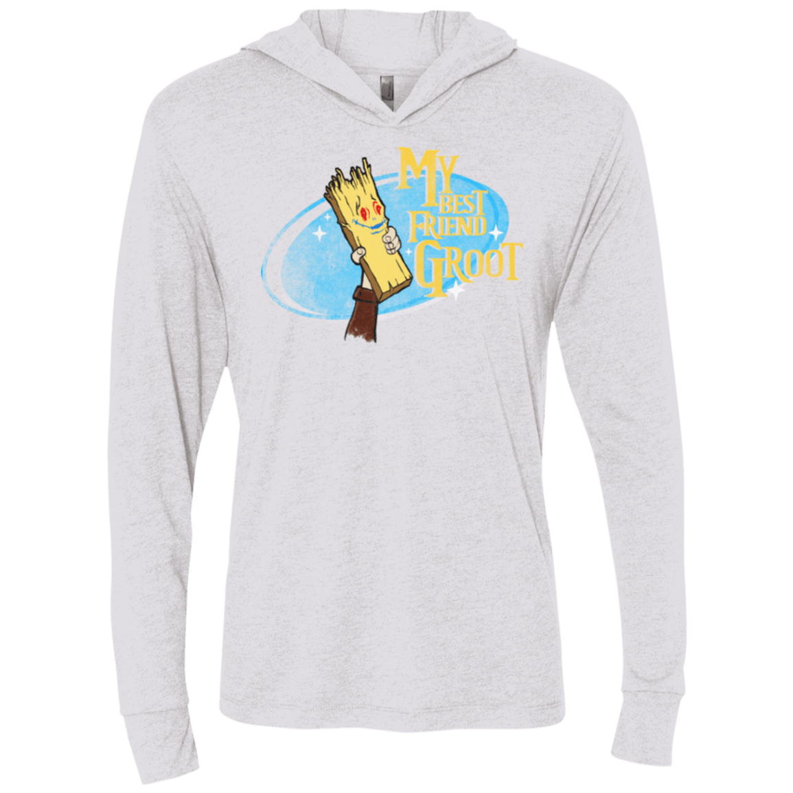 T-Shirts Heather White / X-Small My Best Friend Groot Triblend Long Sleeve Hoodie Tee