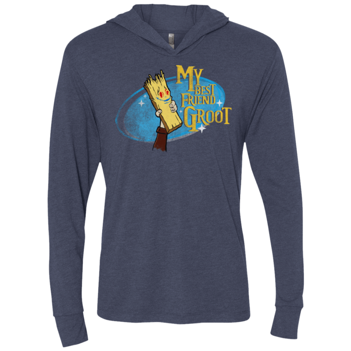 T-Shirts Vintage Navy / X-Small My Best Friend Groot Triblend Long Sleeve Hoodie Tee