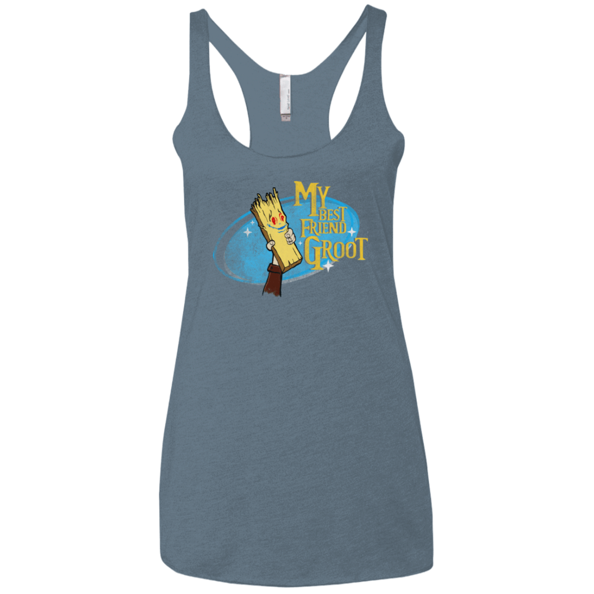 T-Shirts Indigo / X-Small My Best Friend Groot Women's Triblend Racerback Tank