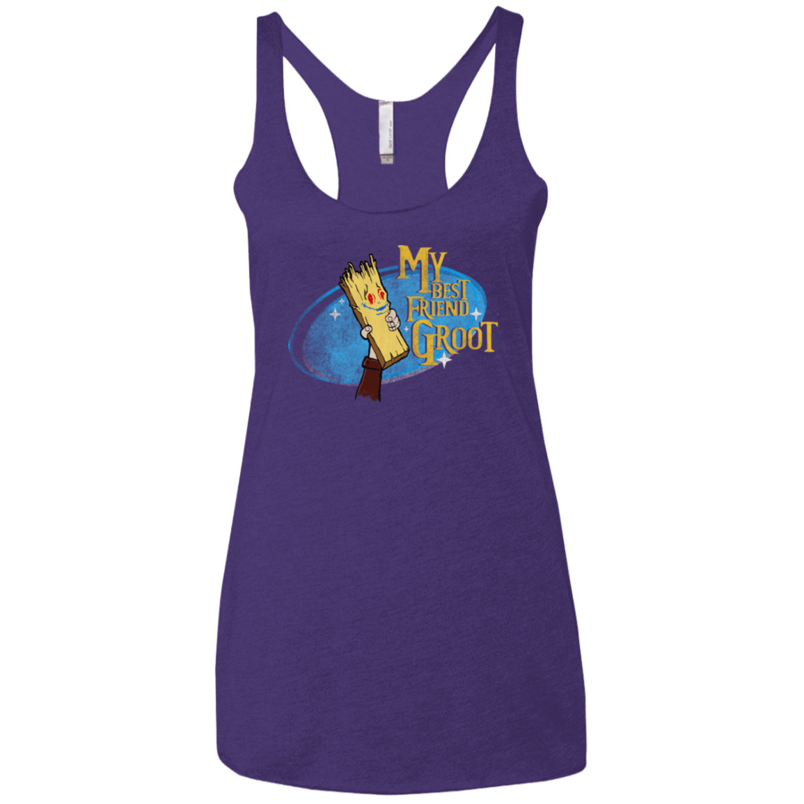 T-Shirts Purple / X-Small My Best Friend Groot Women's Triblend Racerback Tank