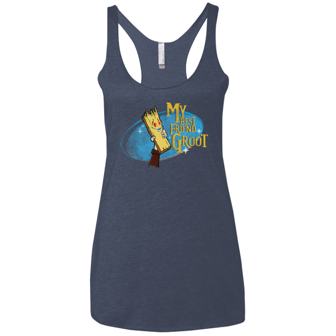 T-Shirts Vintage Navy / X-Small My Best Friend Groot Women's Triblend Racerback Tank
