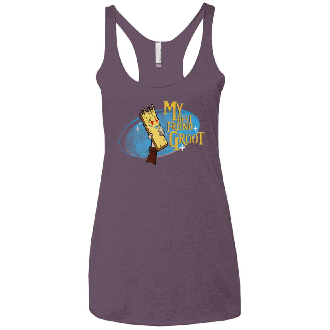 T-Shirts Vintage Purple / X-Small My Best Friend Groot Women's Triblend Racerback Tank