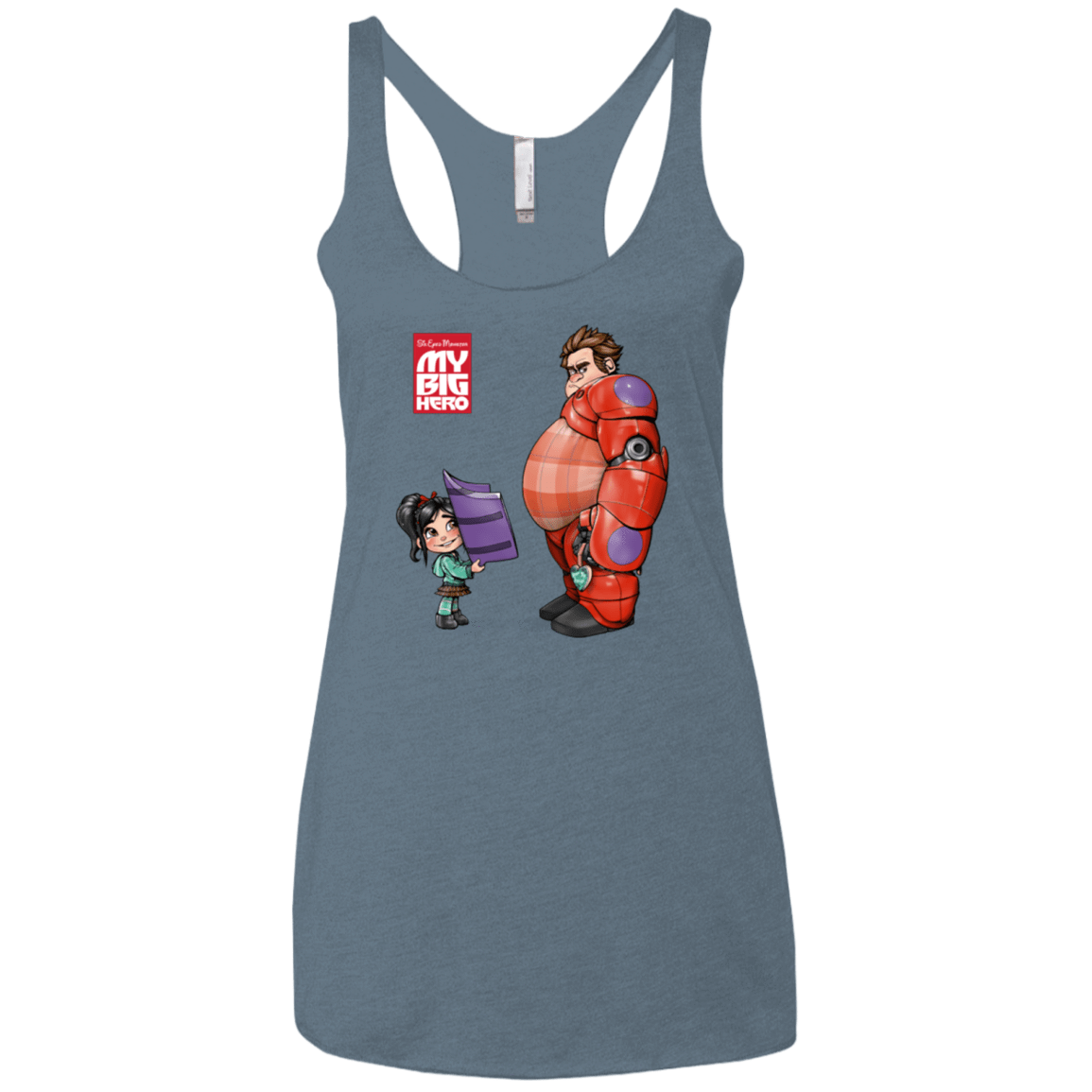 T-Shirts Indigo / X-Small My Big Hero Women's Triblend Racerback Tank