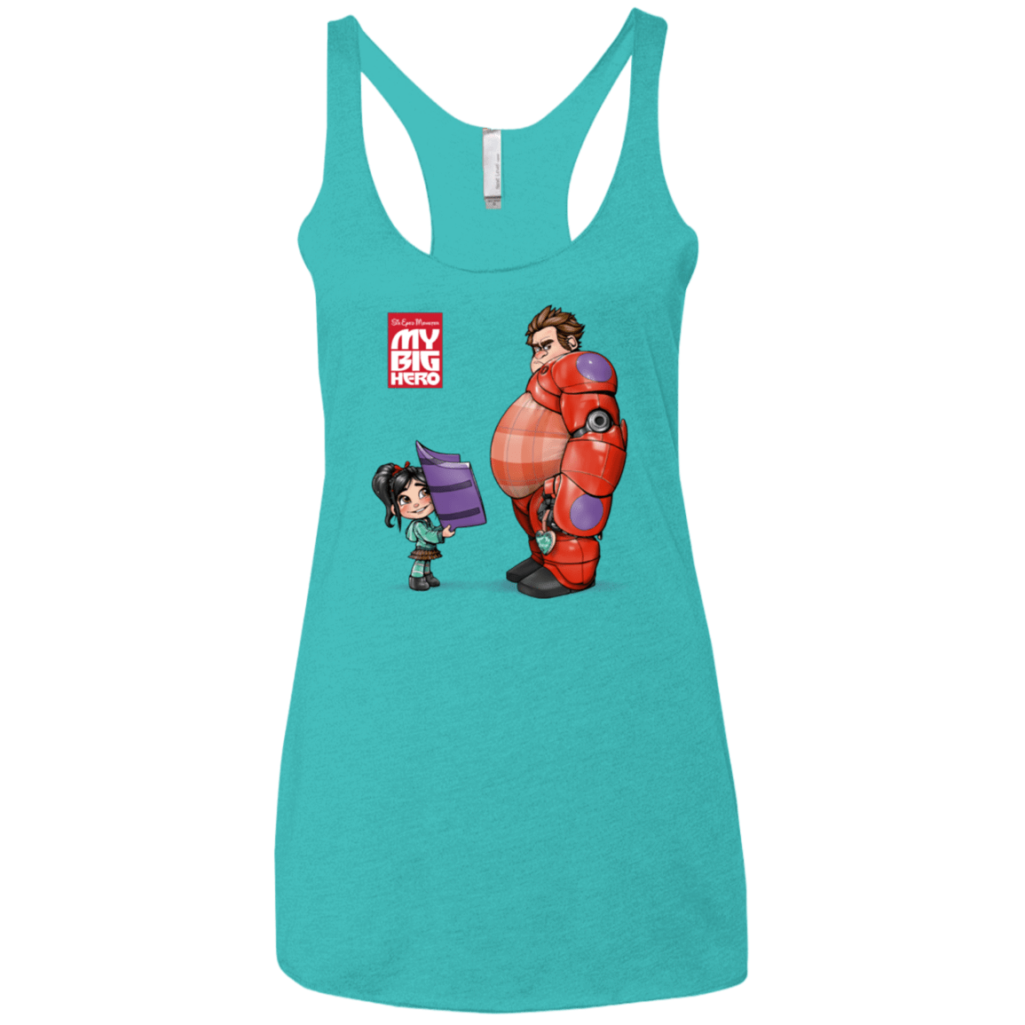 T-Shirts Tahiti Blue / X-Small My Big Hero Women's Triblend Racerback Tank