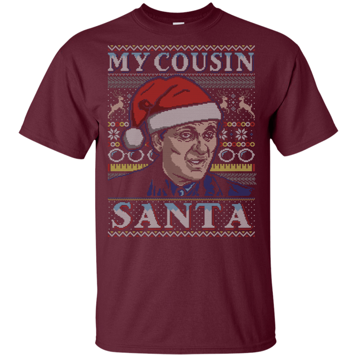 T-Shirts Maroon / YXS My Cousin Santa Youth T-Shirt