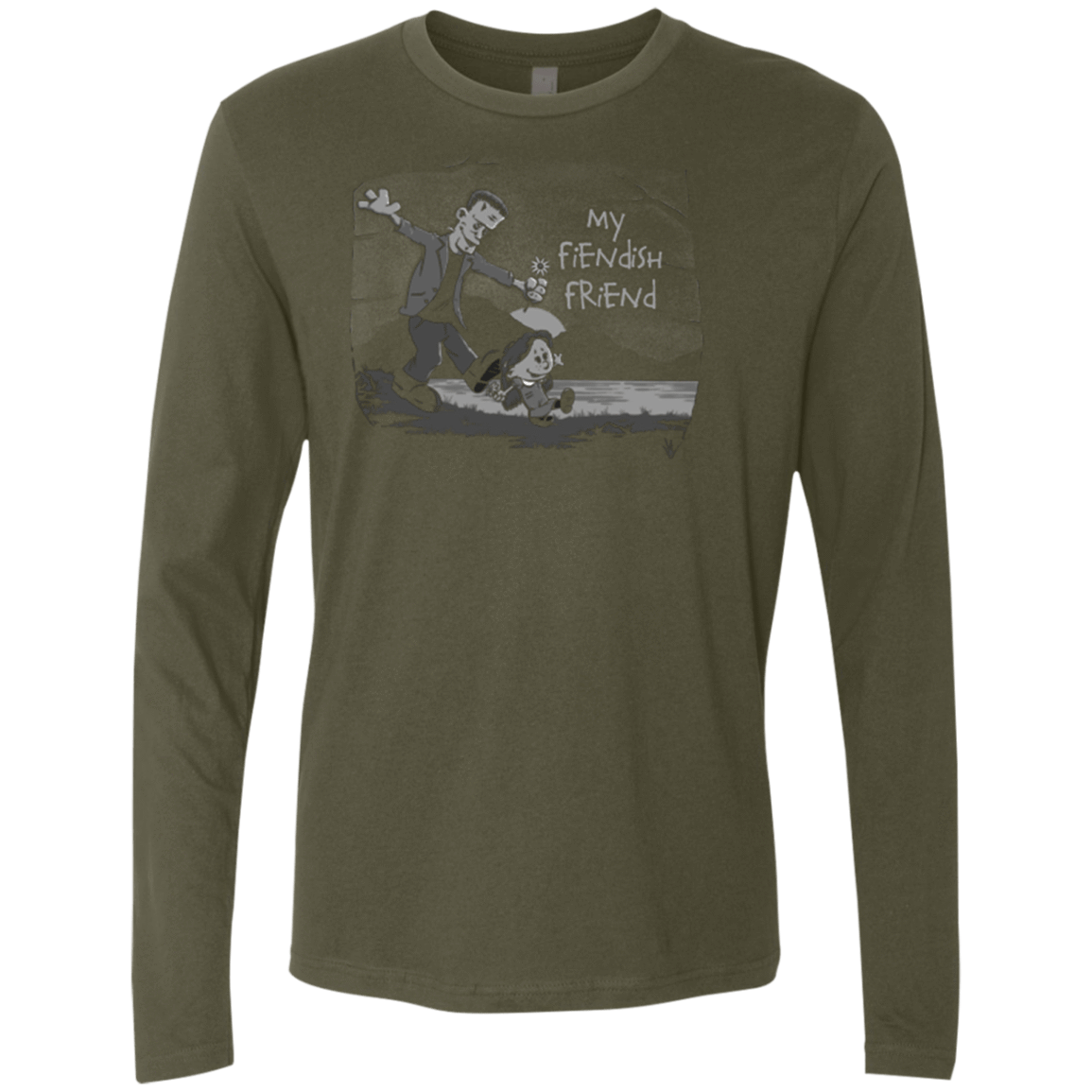 T-Shirts Military Green / Small My Fiendish Friend Men's Premium Long Sleeve