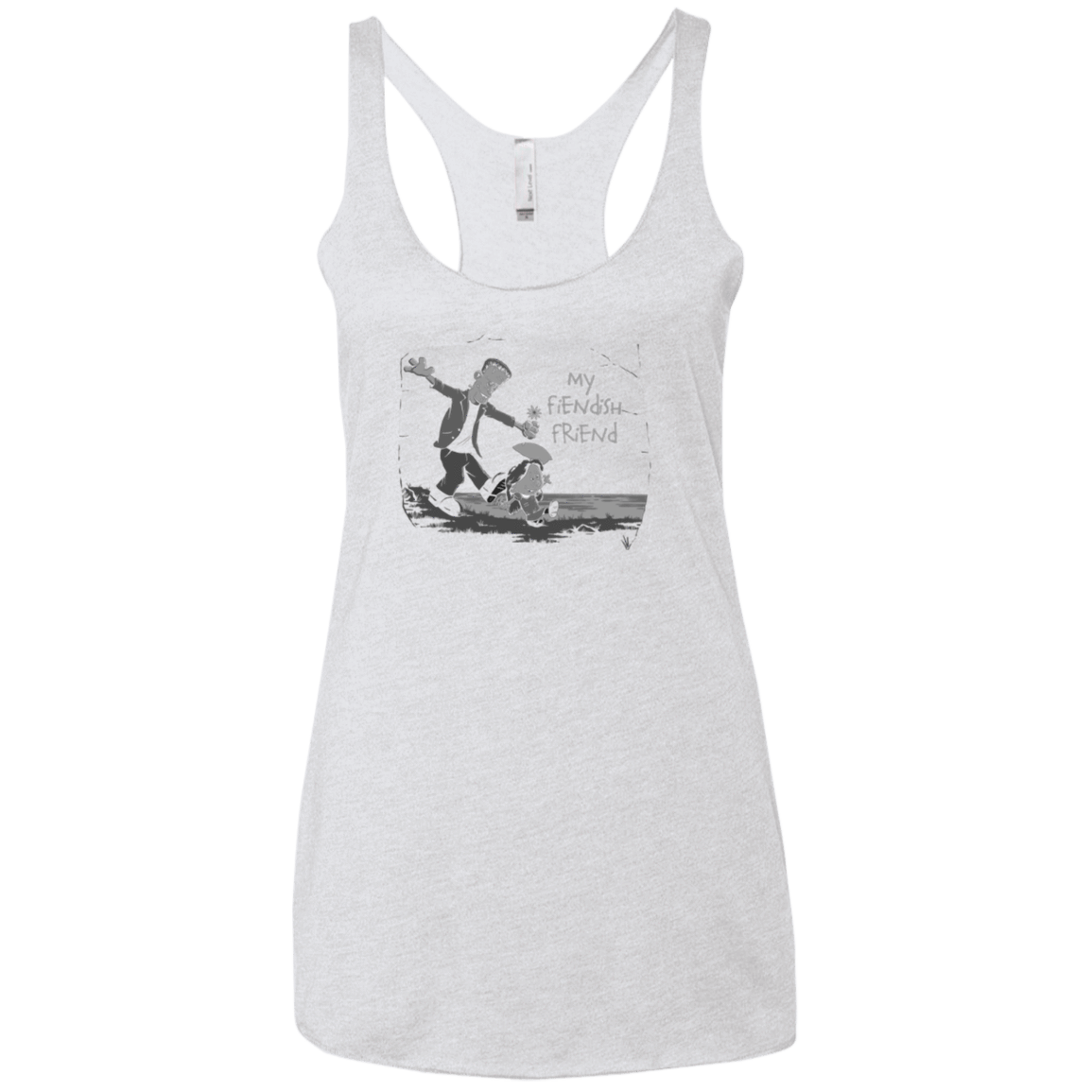 T-Shirts Heather White / X-Small My Fiendish Friend Women's Triblend Racerback Tank