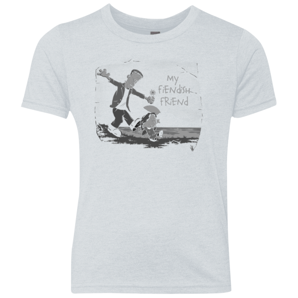 T-Shirts Heather White / YXS My Fiendish Friend Youth Triblend T-Shirt