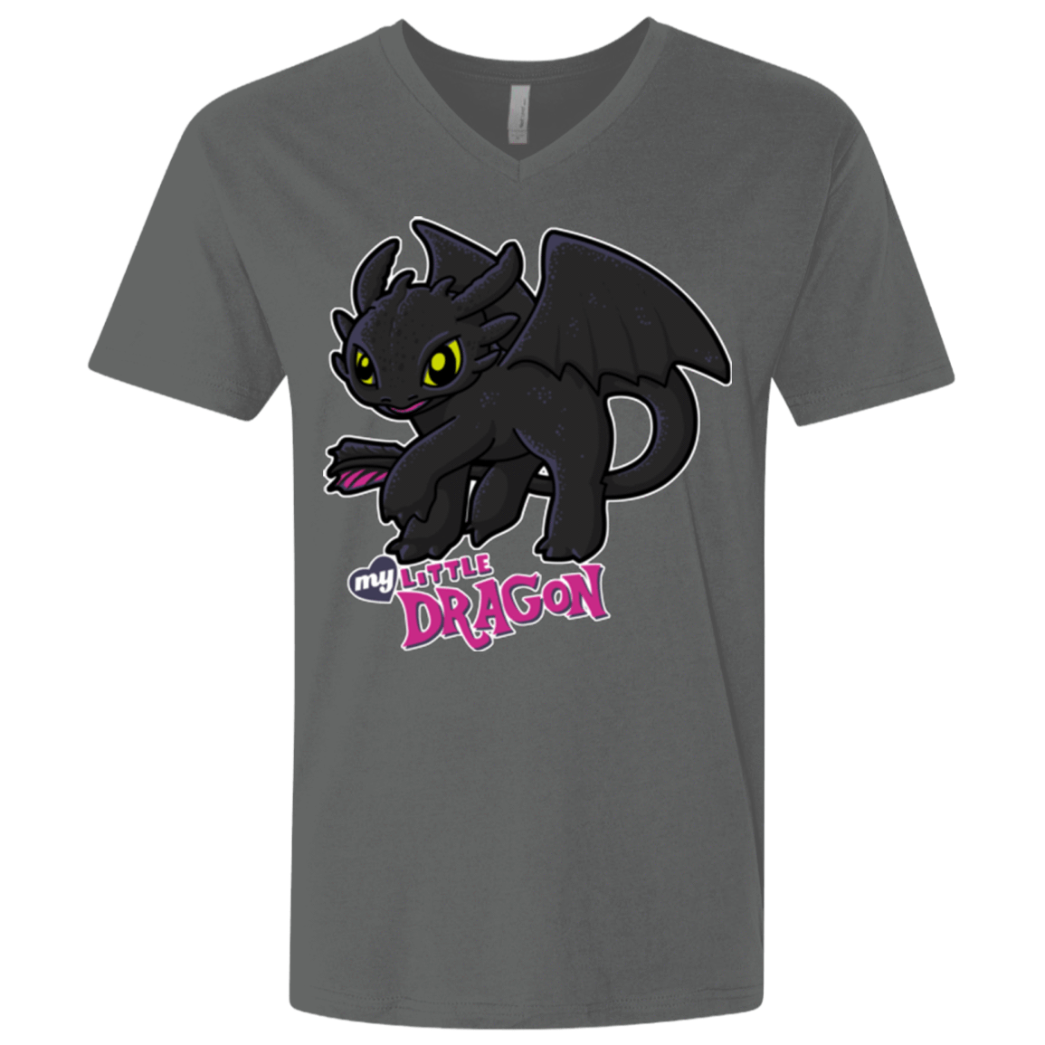 T-Shirts Heavy Metal / X-Small MY LITTLE DRAGON Men's Premium V-Neck