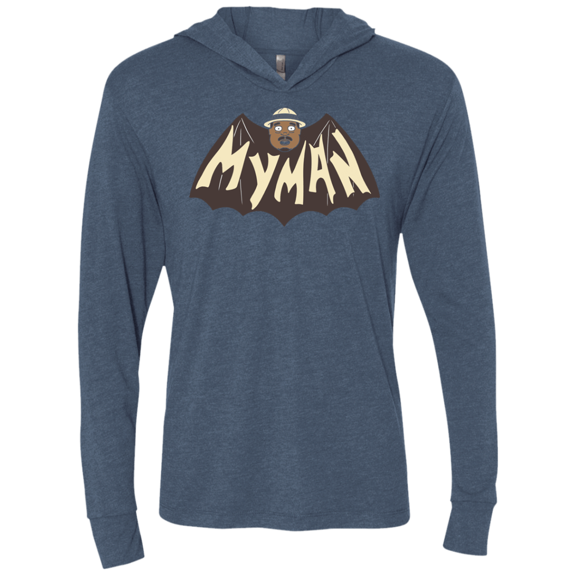 T-Shirts Indigo / X-Small My Man! Triblend Long Sleeve Hoodie Tee