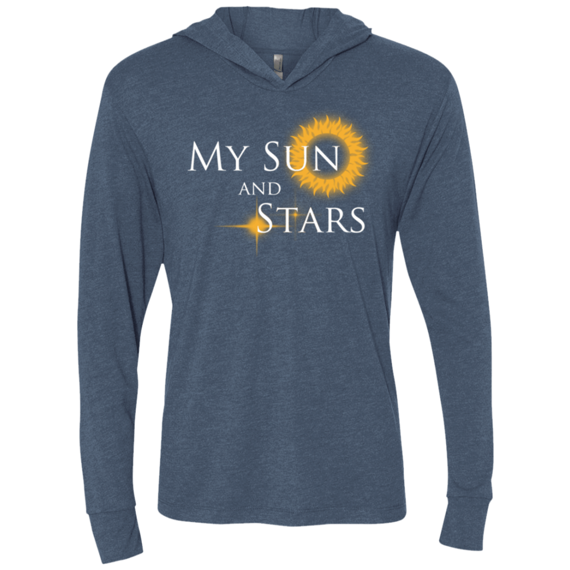 T-Shirts Indigo / X-Small My Sun And Stars Triblend Long Sleeve Hoodie Tee