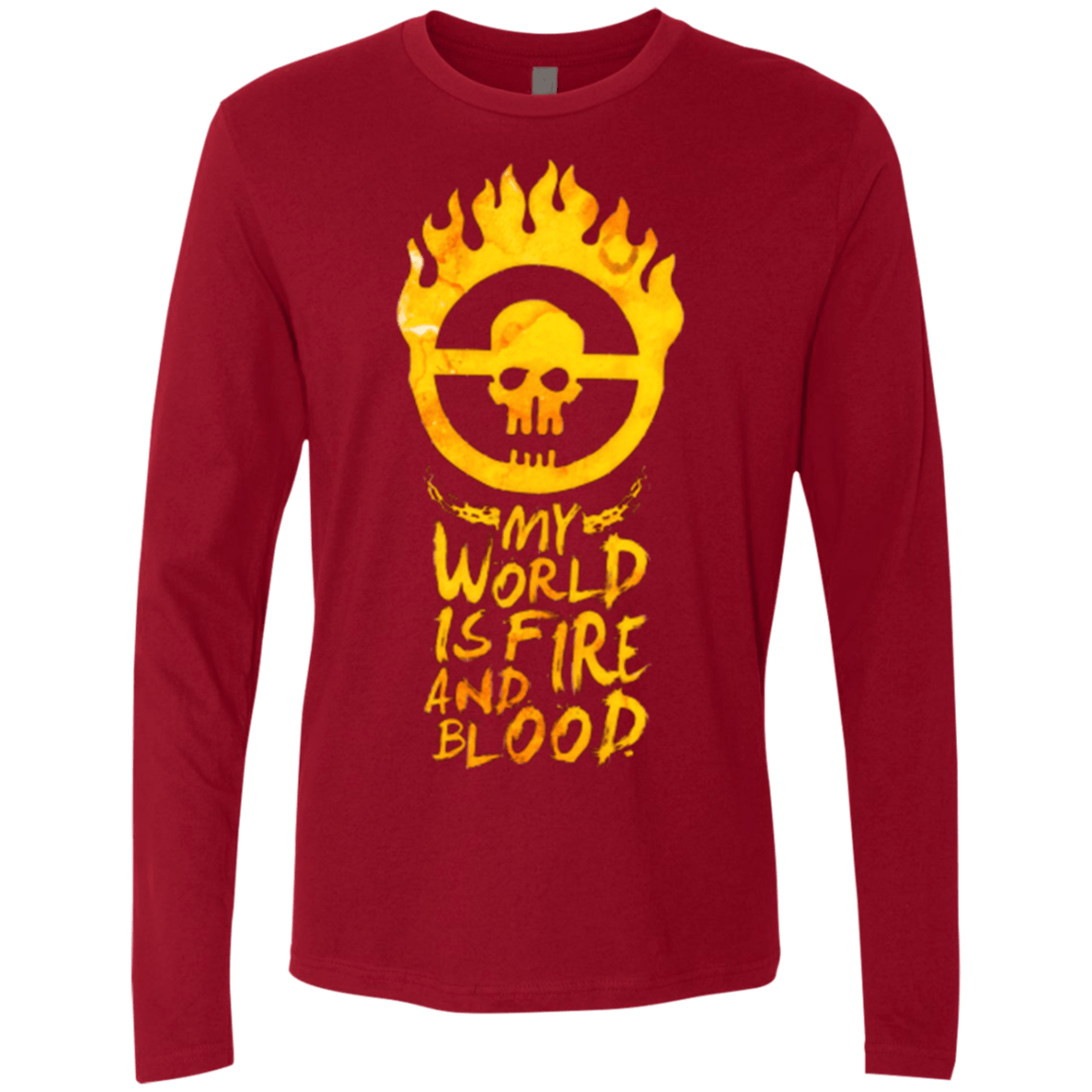 T-Shirts Cardinal / Small My World Is Fire Men's Premium Long Sleeve