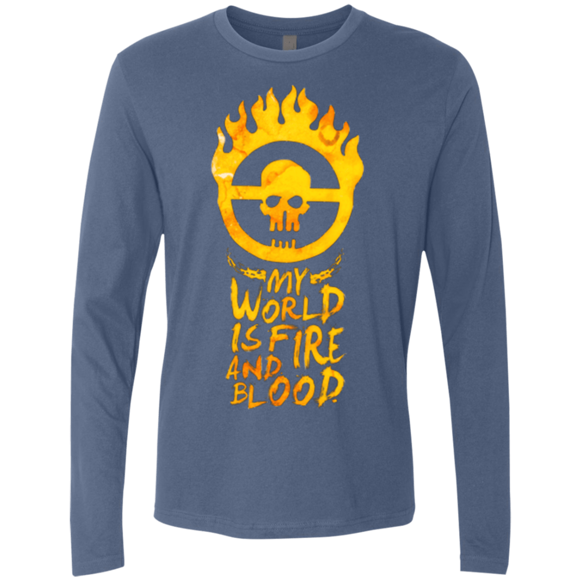 T-Shirts Indigo / Small My World Is Fire Men's Premium Long Sleeve